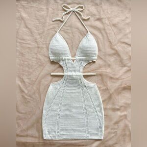 SHEIN White Backless Crochet Dress
